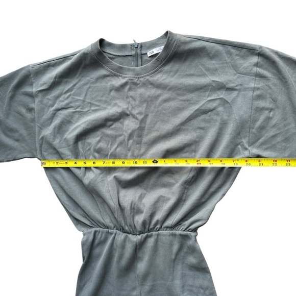Zara sage green biker short jumper size L - Picture 7 of 8
